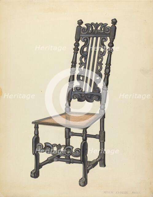High-Back Side Chair, c. 1937. Creator: Arthur Johnson.
