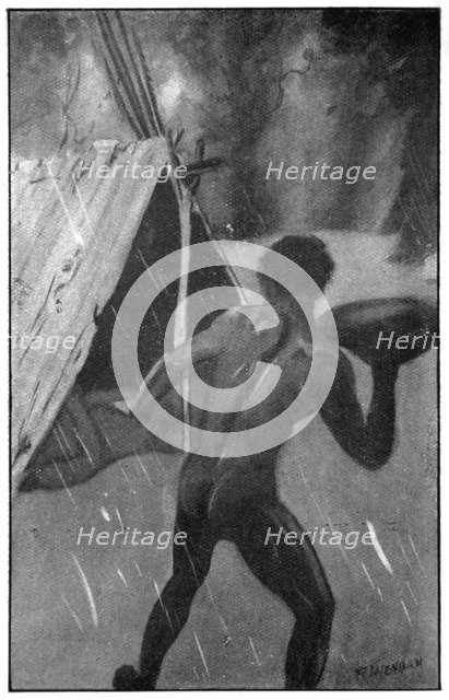 'Mirram crept silently to the gunyah', 1923. Artist: Raymond Wenban