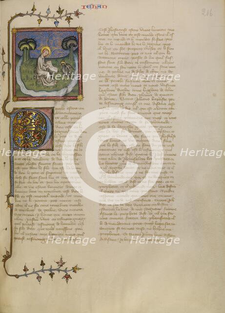 Saint John on Patmos, about 1360-1370. Creator: Master of Jean de Mandeville.