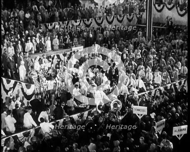 Conference Hall Full of People Attending the Democratic Convention in Chicago, 1932. Creator: British Pathe Ltd.
