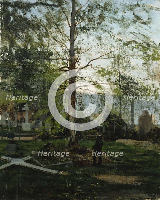 Werner Holmberg's Graveside, 1882. Creator: Victor Westerholm.