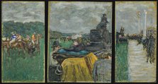 The Longchamp Racecourse (Les courses à Longchamp). Triptych, 1897. Artist: Bonnard, Pierre (1867-1947)