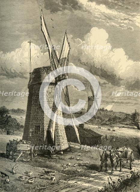 'Grist Wind-Mills at East Hampton', 1872. Creator: John Karst.