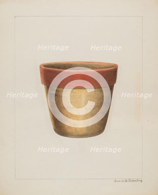 Pottery Flower Pot, 1937/1938. Creator: Annie B Johnston.