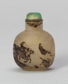 Snuff Bottle with an Equestrian Archer Chasing a Deer, Qing dynasty (1644-1911), 1750-1800. Creator: Unknown.
