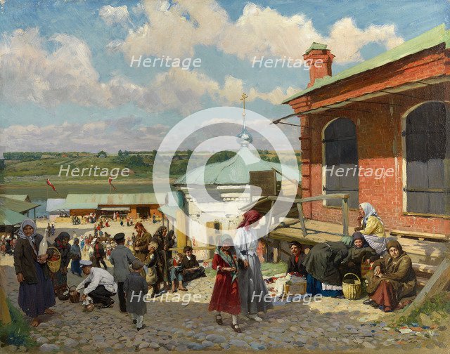 View of Plyos, 1918. Artist: Makovsky, Alexander Vladimirovich (1869-1924)