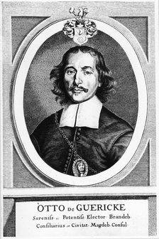 Otto von Guericke, German inventor, engineer and physicist, 1672. Artist: Unknown