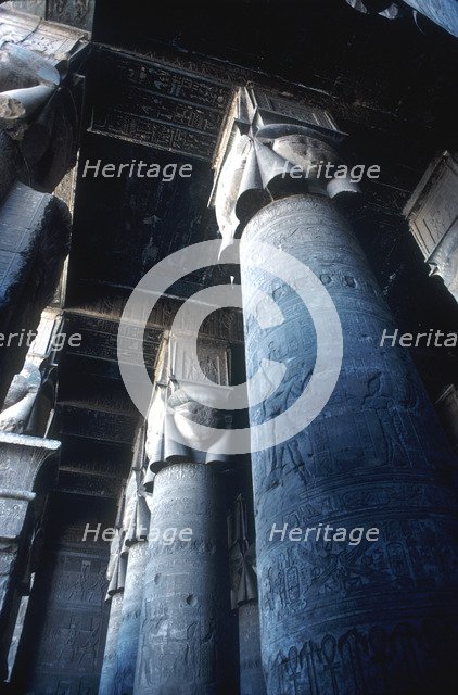 Detail of pillar, Temple of Hathor, Dendera, Egypt, c125 BC-c60 AD. Artist: Unknown