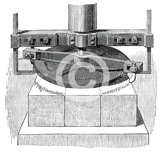 The Great Exhibition Building in Hyde Park - Circular Plane - Showing Cutter, 1850. Creator: Unknown.