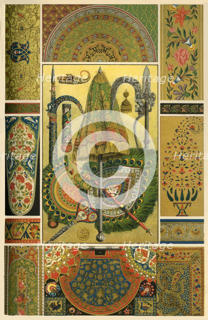 Indian metal work, embroidery, weaving and painting, (1898). Creator: Unknown.