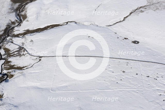 Roman temporary camp earthwork at Low Stony Bank, Malham, North Yorkshire, 2018. Creator: Emma Trevarthen.