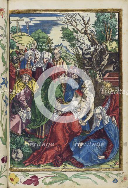 Christ is laid in the grave. From the Great Passion (Passio domini nostri Jesu), 1511. Creator: Dürer, Albrecht (1471-1528).