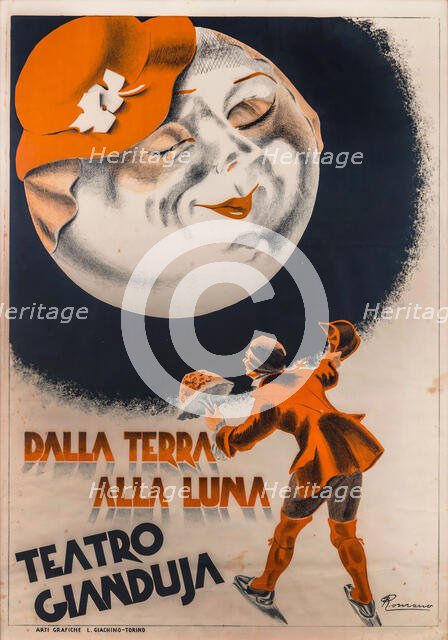 Dalla terra alla luna. Teatro Gianduja. Torino, 1932. Creator: Romano; Giuseppe (Nino) (active 1920s-1930s).