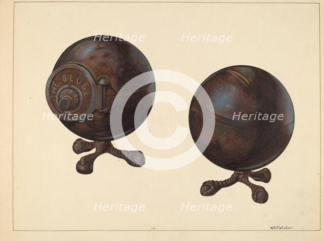 The Globe Coin Bank, c. 1938. Creator: William O. Fletcher.