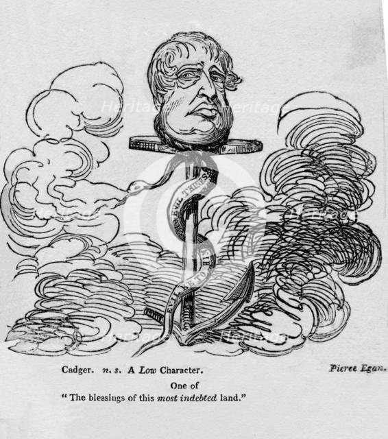 Satirical cartoon of the Prince Regent, c1820.  Creator: Unknown.