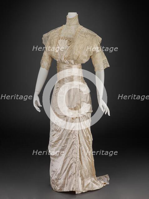 Wedding Dress (Dress, Cummerbund), 1913. Creator: Unknown.