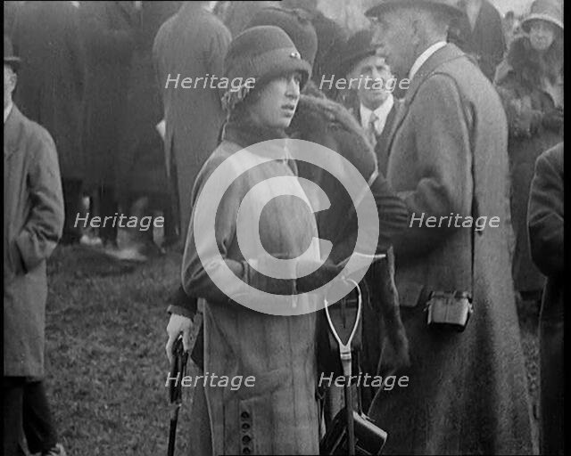 Mary, Princess Royal and Countess of Harewood Amongst a Crowd at a Horse Racing Event, 1920. Creator: British Pathe Ltd.