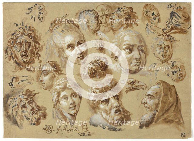 Sketches of Heads, n.d. Creator: Unknown.