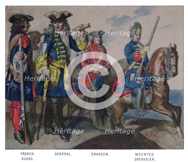 French military dress, 1704. Artist: Unknown