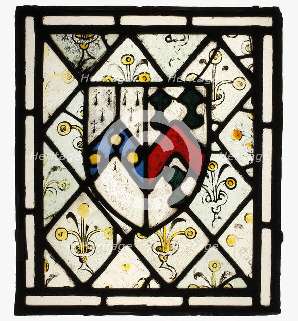 Panel with Heraldic Shield of Johnson, British, ca. 1500. Creator: Unknown.