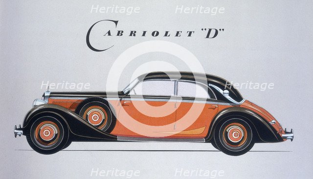 Poster advertising Mercedes-Benz cars, 1939. Artist: Unknown