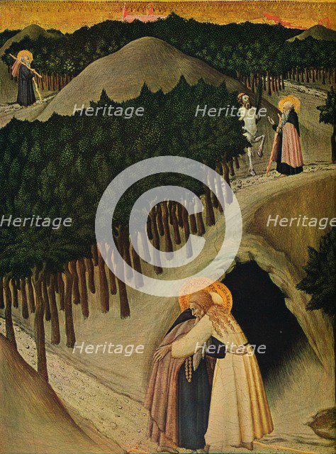 'The Meeting of Saint Anthony and Saint Paul', c1430-1435. Artist: Sano di Pietro.