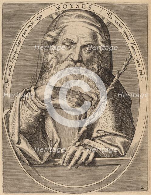 Moses, published 1613. Creator: Theodoor Galle.