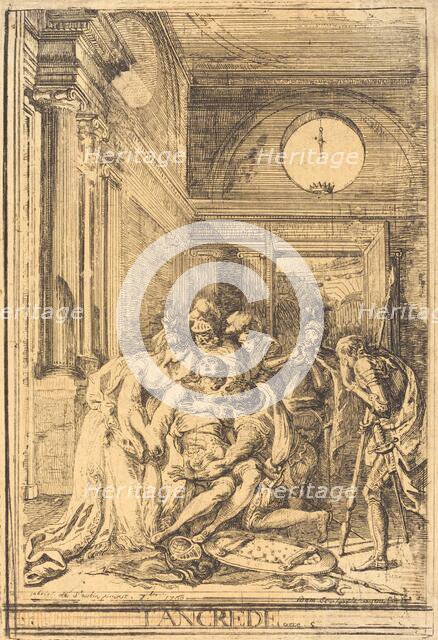 The Death of Tancred, 1760. Creator: Gabriel de Saint-Aubin.