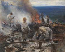 Under the Yoke (Burning the Brushwood), 1893. Creator: Eero Jarnefelt.