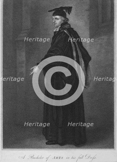 'A Bachelor of Arts in his full Dress', 1796. Creator: Anthony Cardon.