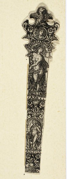 Ornamental Design for Knife Handle with Earth, from The Four Elements, c. 1590. Creator: Unknown.