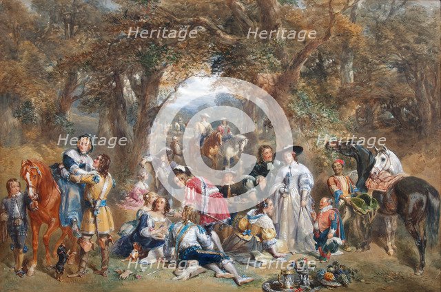 Fête champêtre in the time of Charles II, 1852. Artist: Tayler, John Frederick (1802-1889)