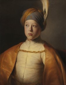 Boy in a Cape and Turban (Portrait of Prince Rupert of the Palatinate) , ca 1631. Creator: Lievens, Jan (1607-1674).