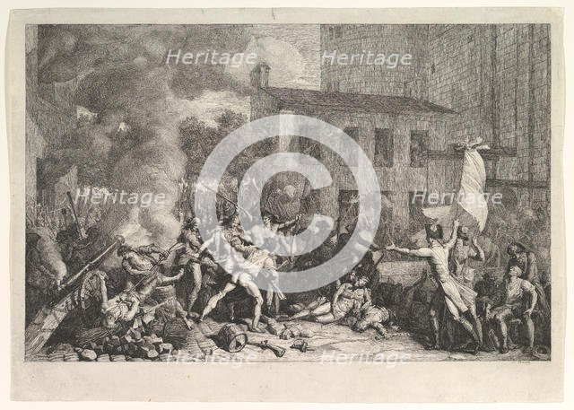 The Storming of the Bastille on 14 July 1789 (Prise de la Bastille le 14 juillet 1789), ca. 1793. Creator: Charles Thevenin.