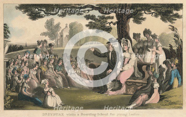 'Dr Syntax visits a Boarding School for young Ladies', 1820. Artist: Thomas Rowlandson.