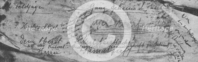 'Dans le jardin d'une legation allemande. Explosifs et cultures de microbes; Deuxieme..., 1916. Creator: Unknown.