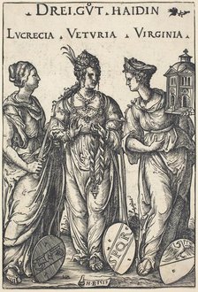 Lucretia, Veturia and Virginia, 1516. Creator: Hans Burgkmair, the Elder.