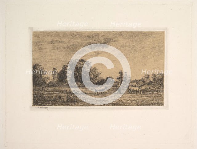 Moonrise, 1861. Creator: Charles Francois Daubigny.