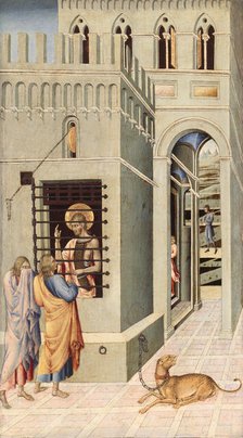 Saint John the Baptist in Prison Visited by Two Disciples, 1455/60. Creator: Giovanni di Paolo.