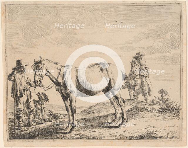 A Man Holding a Horse by His Bridle, 1651. Creator: Dirck Stoop.