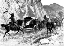 "Pro Gloria Patriae": bodies of officers killed in the Indian Frontier Campaign..., 1898. Creator: Samuel Begg.