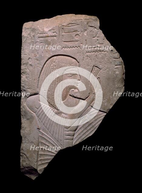 Fragment of a Stela (Commemorative Stone) of Neferhotep, Egypt, New Kingdom, mid-Dynasty... Creator: Unknown.
