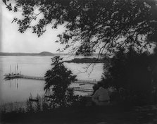 Lakefront with steam yachts at pier, Saratoga Lake, Saratoga, N.Y., c1901. Creator: Unknown.