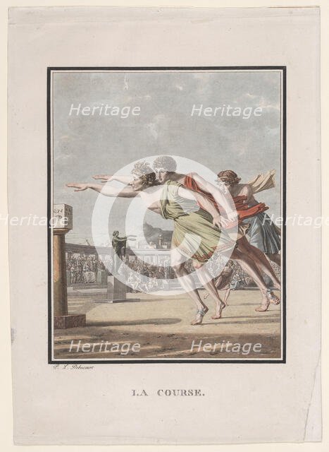 La Course, from "Hero and Leander", 1801. Creator: Philibert Louis Debucourt.