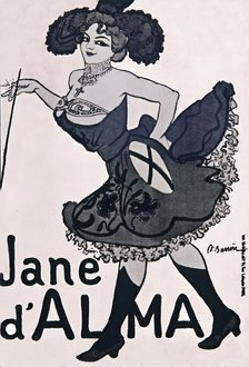 Poster for a cabaret in which Jane d'Alma acted.