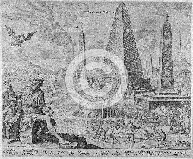 The Pyramids of Egypt (from the series The Eighth Wonders of the World) After Maarten van Heemskerck, 1572. Artist: Galle, Philipp (1537-1612)