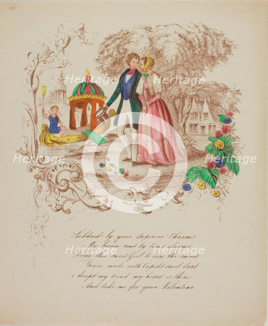 Subdued by Your Superior Charms (valentine), c. 1842. Creator: Unknown.