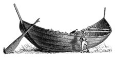 Boat for fourteen pairs of oars, found at Nydam, Jutland, 1892. Artist: Unknown