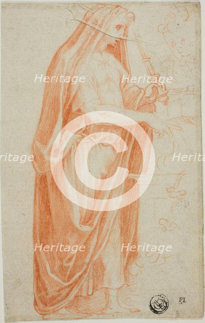 After the Antique: Roman Officiant at a Sacrificial Altar, 1531/32. Creator: Francesco Salviati.