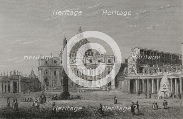 Basilica of Saint Peter, Vatican City, Rome, 1856. Creator: Unknown.